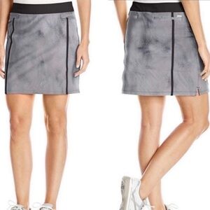 Adidas Women’s Golf Tennis Skort Size L Striped Pull On Pockets Black White